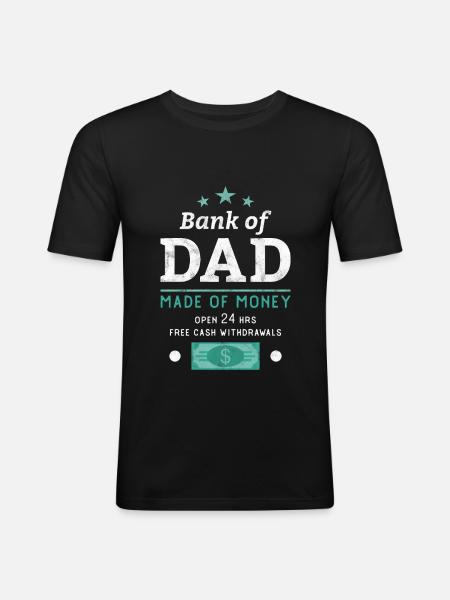 Banque de Papa - T-shirt près du corps Homme - noir