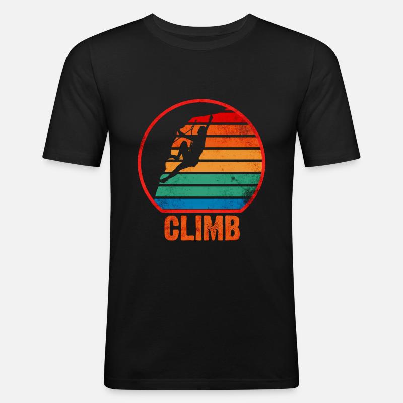 Klettern - Männer Slim Fit T-Shirt - Schwarz
