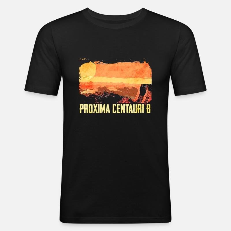 Exoplanète Proxima Centauri b - T-shirt près du corps Homme - noir
