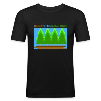 Pray for Amazon 2.0 - Men's Slim Fit T-Shirt - black - Front - Nik (191cm)