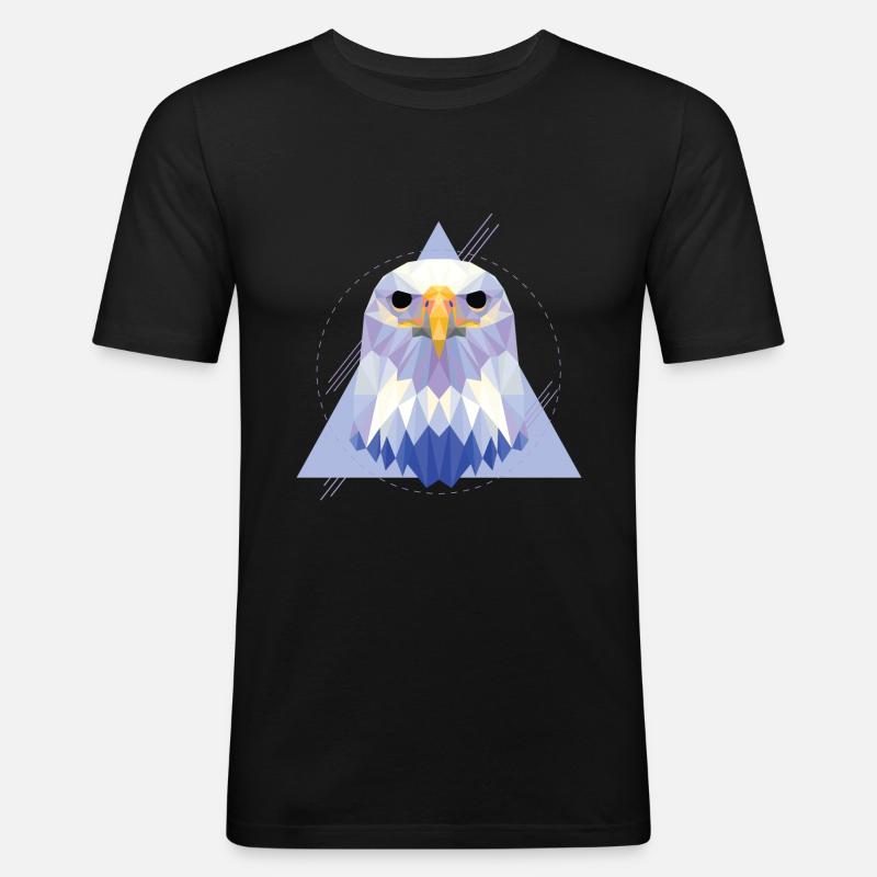 Geometric eagle - Men's Slim Fit T-Shirt - black