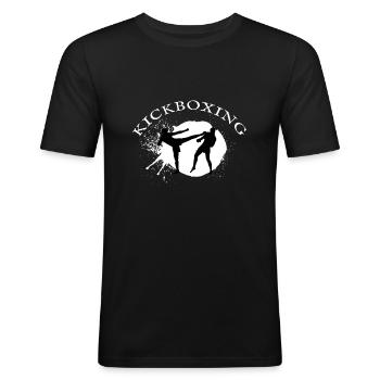 Kickboxing - Men's Slim Fit T-Shirt - black - Front - Nik (191cm)