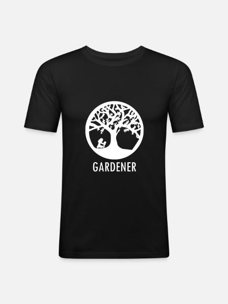 Gartenarbeit - Männer Slim Fit T-Shirt - Schwarz