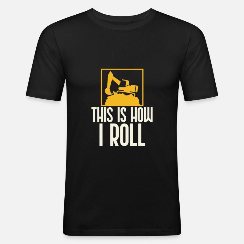 Bagger T-Shirt & Geschenkidee Baggerfahrer - Männer Slim Fit T-Shirt - Schwarz