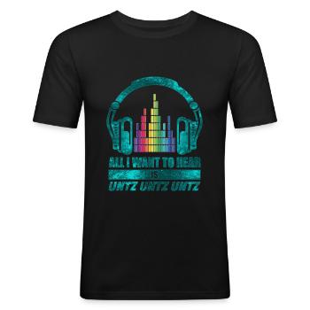 Alles was ich hören möchte ist Untz UNTZ untz - Männer Slim Fit T-Shirt - Schwarz - Vorne - Nik (191cm)