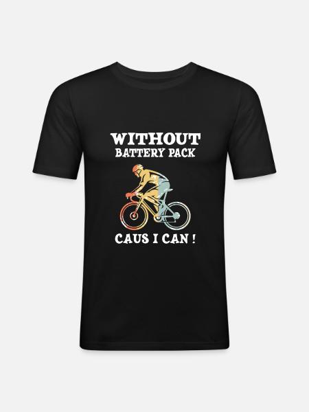 Retro MTB Rider Cyclist Burn Fat Cyclist - Herre Slim Fit T-Shirt - sort