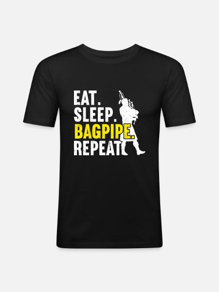 Bagpipe Bagpiper Bagpipes - Men's Slim Fit T-Shirt - black