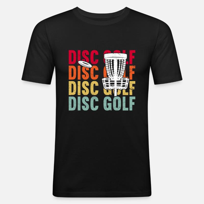 Disc Golf - Männer Slim Fit T-Shirt - Schwarz