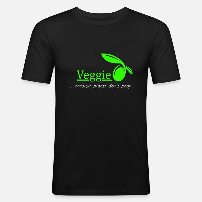 Veggie - Vegetarier. Geschenk Idee - Männer Slim Fit T-Shirt - Schwarz