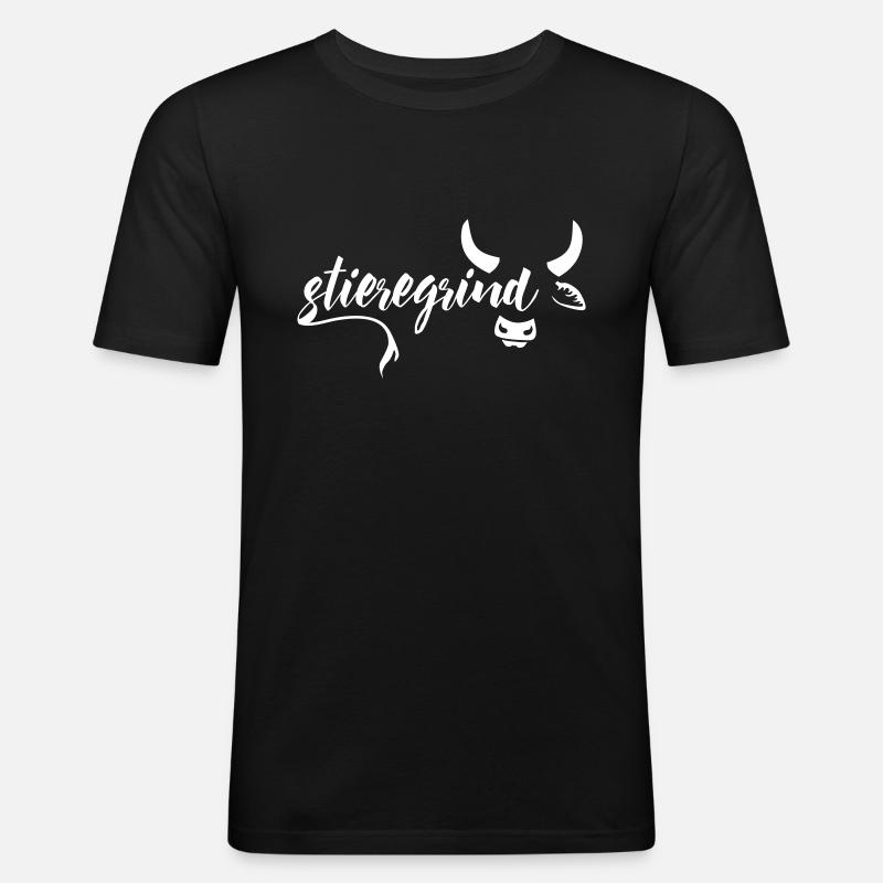 Schweiz Schweizerdeutsch Stieregrind! - Männer Slim Fit T-Shirt - Schwarz