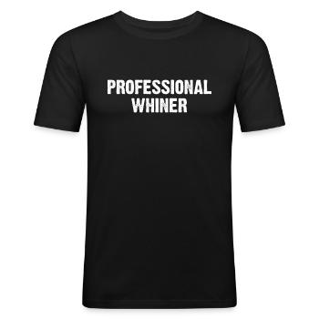 Pleurnichard professionnel - T-shirt près du corps Homme - noir - Devant - Nik (191cm)