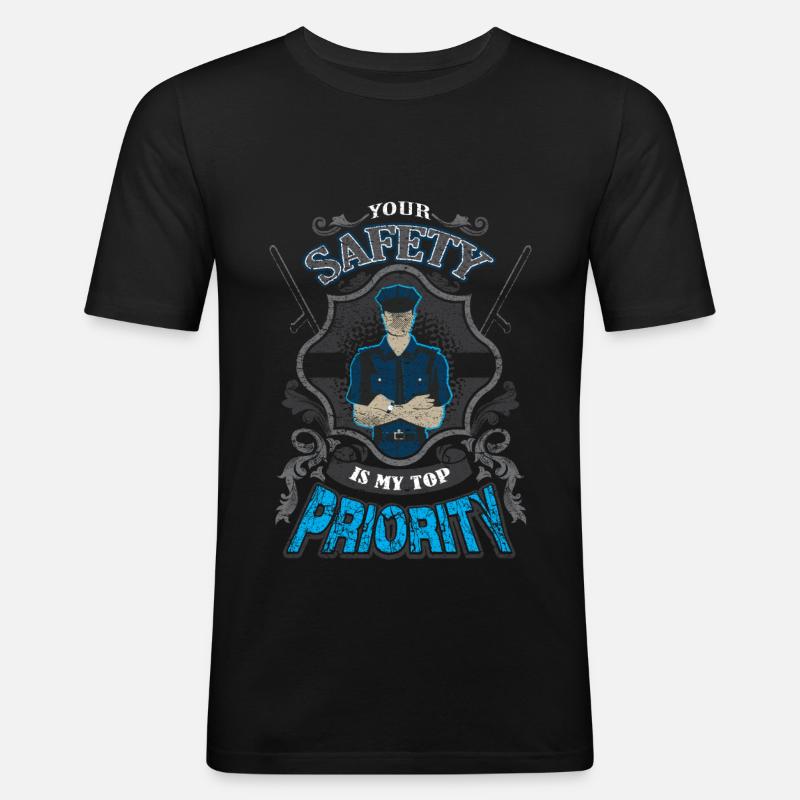 Security Service - Security - Men's Slim Fit T-Shirt - black
