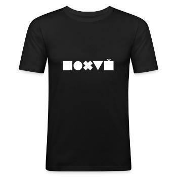 Russland pohuj russisch cyka blyat ПОХУЙ Russe - Männer Slim Fit T-Shirt - Schwarz - Vorne - Nik (191cm)