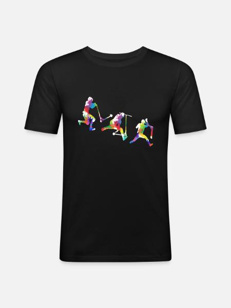 Cascade de scooter - T-shirt près du corps Homme - noir