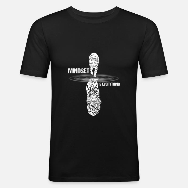 Mindset is everything - Lebenseinstellung - Männer Slim Fit T-Shirt - Schwarz