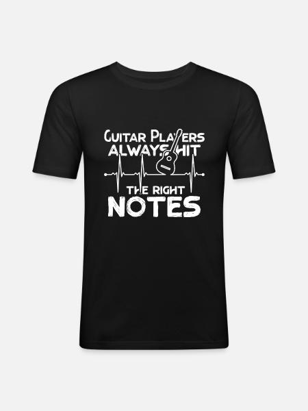 Funny Guitar Heartbeat - Men's Slim Fit T-Shirt - black