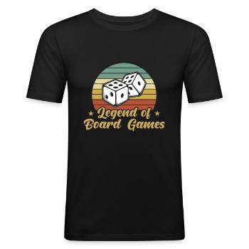 Brettspiel Nerd Geschenke Board Games - Männer Slim Fit T-Shirt - Schwarz - Vorne - Nik (191cm)