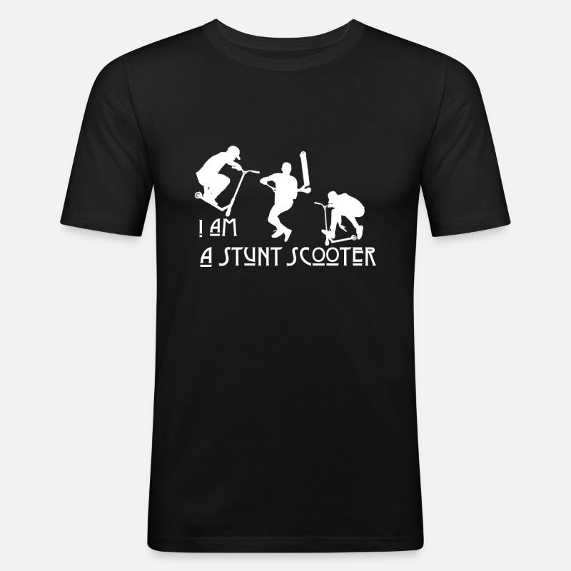 Scooter Tretroller Geschenk - Männer Slim Fit T-Shirt - Schwarz