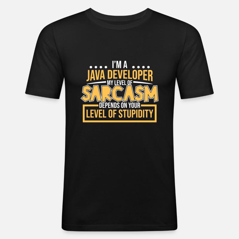 Java Developer - T-shirt près du corps Homme - noir