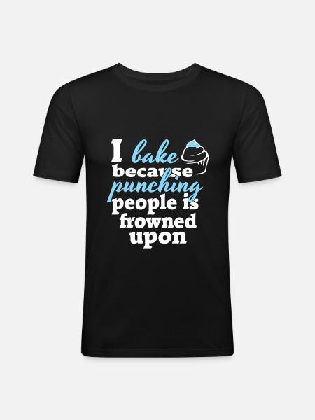 Bäcker backen - Männer Slim Fit T-Shirt - Schwarz