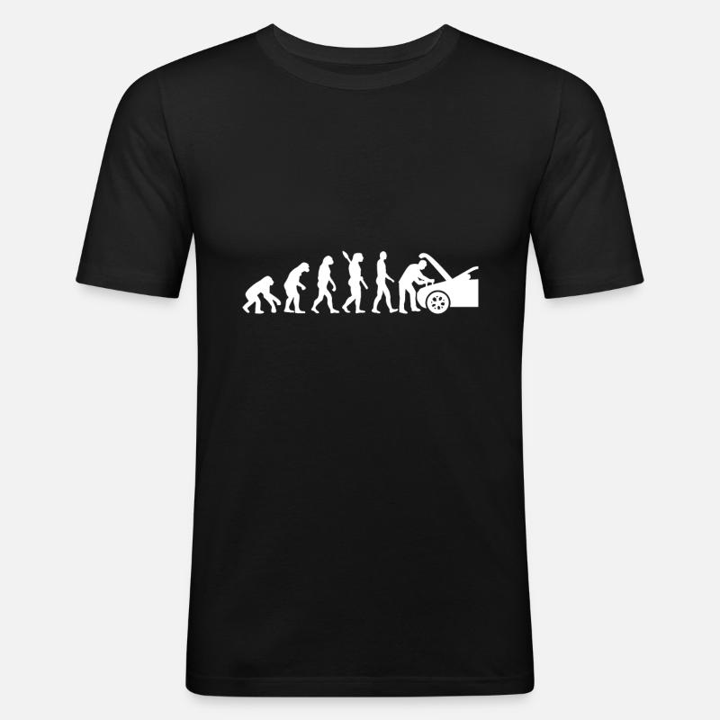 Evolution KfZ-Mechatroniker - Männer Slim Fit T-Shirt - Schwarz
