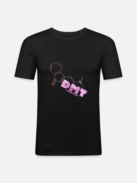 DMT Psychedelic - Männer Slim Fit T-Shirt - Schwarz