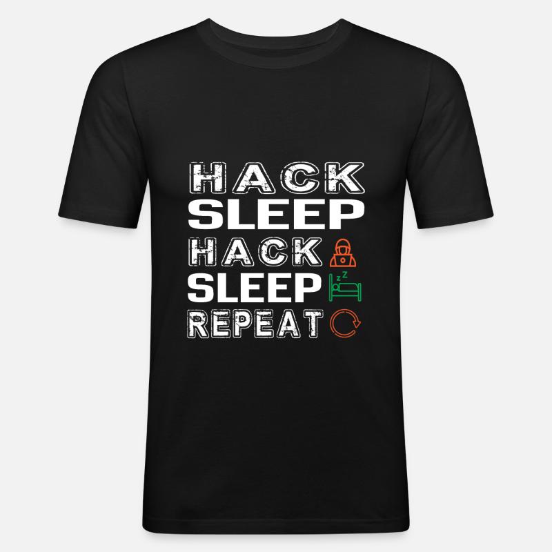 Hacker Hacking Programming Computer - Men's Slim Fit T-Shirt - black