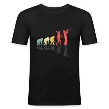 Posaunist Posaunist Evolution Marching Band - Männer Slim Fit T-Shirt - Schwarz - Vorne - Nik (191cm)
