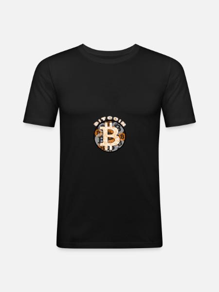 bitcoin - Men's Slim Fit T-Shirt - black