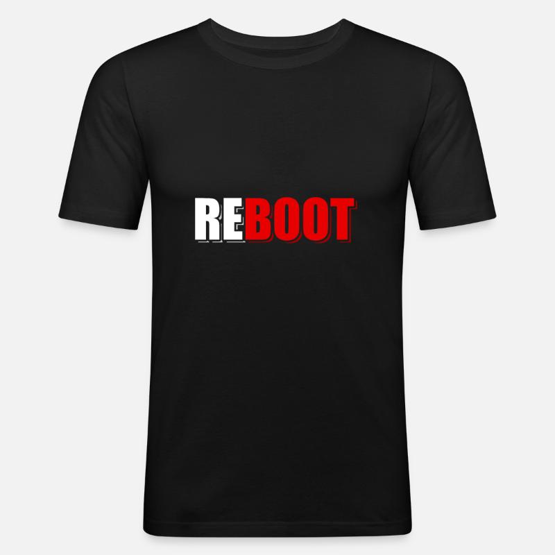 Computer - Männer Slim Fit T-Shirt - Schwarz
