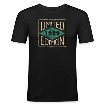 Awesome Since 1989 Retro Vintage Design - Men's Slim Fit T-Shirt - black - Front - Nik (191cm)