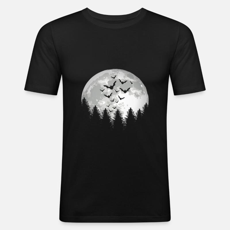 Fledermäuse Halloween - Männer Slim Fit T-Shirt - Schwarz