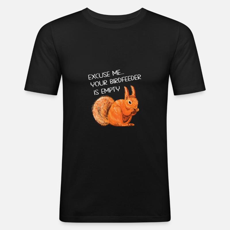 Lustiger Eichhörnchen Spruch - Männer Slim Fit T-Shirt - Schwarz