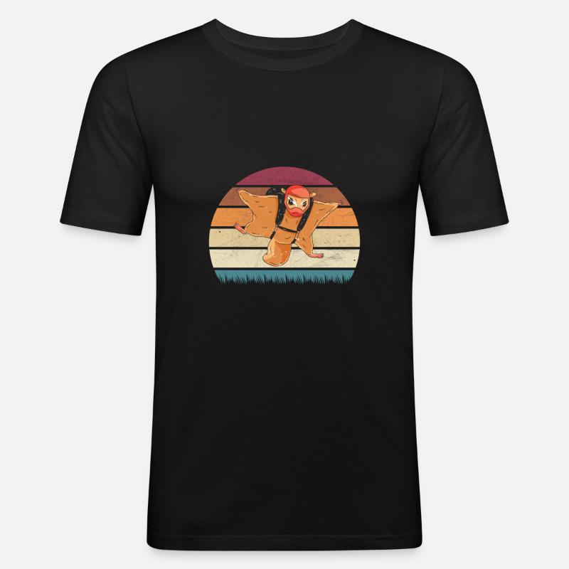 Gleithörnchen - Männer Slim Fit T-Shirt - Schwarz