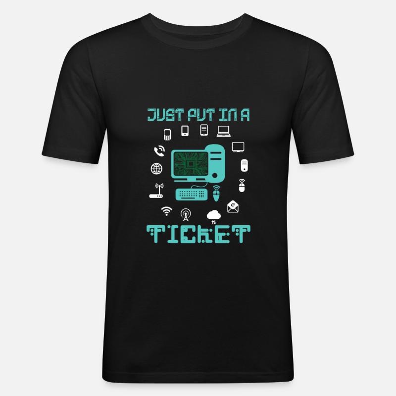 Technischer Support Technologie Programmierer - Männer Slim Fit T-Shirt - Schwarz