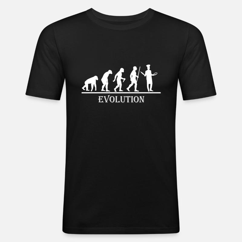 Evolution Bäcker Konditor Koch - Männer Slim Fit T-Shirt - Schwarz
