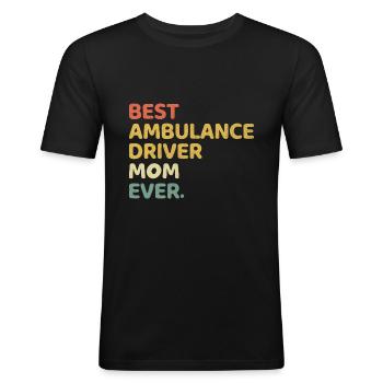 Beste Ambulanzfahrer-Mutter aller Zeiten EMS-Rettungssanitäter Mothe - Männer Slim Fit T-Shirt - Schwarz - Vorne - Nik (191cm)