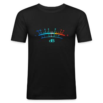 VU meter colorful - Men's Slim Fit T-Shirt - black - Front - Nik (191cm)