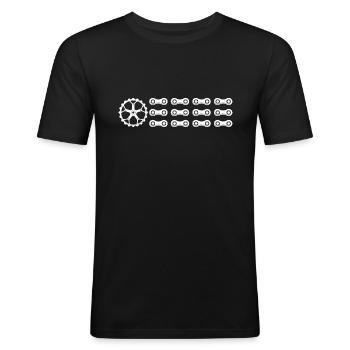 fahrradkette Fahrrad Gravelbike Biketour - Männer Slim Fit T-Shirt - Schwarz - Vorne - Nik (191cm)