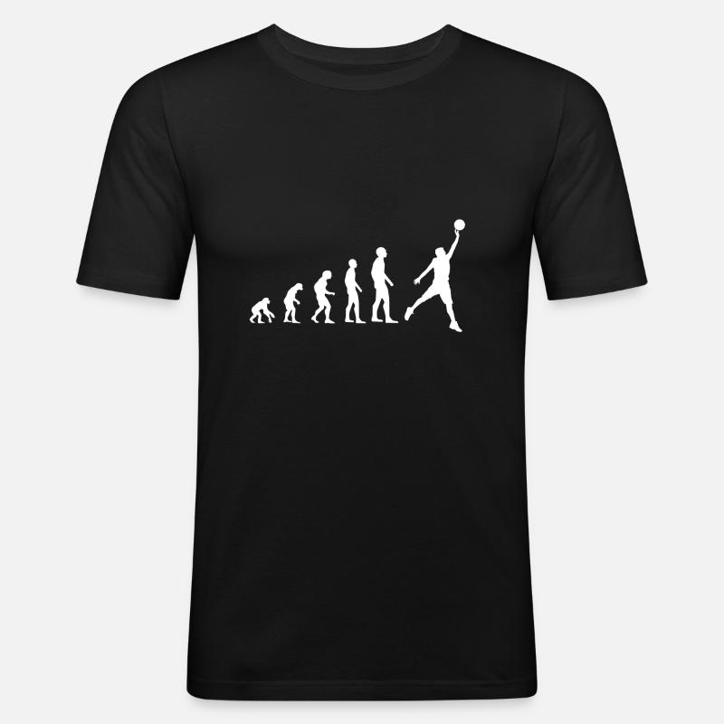 Evolution Basketball Sport hell - Männer Slim Fit T-Shirt - Schwarz