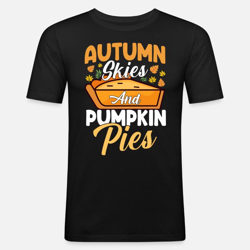 Herbst - Männer Slim Fit T-Shirt - Schwarz