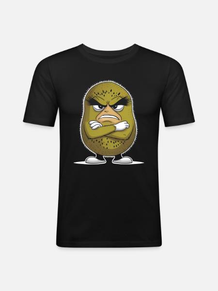 Kiwi - Männer Slim Fit T-Shirt - Schwarz