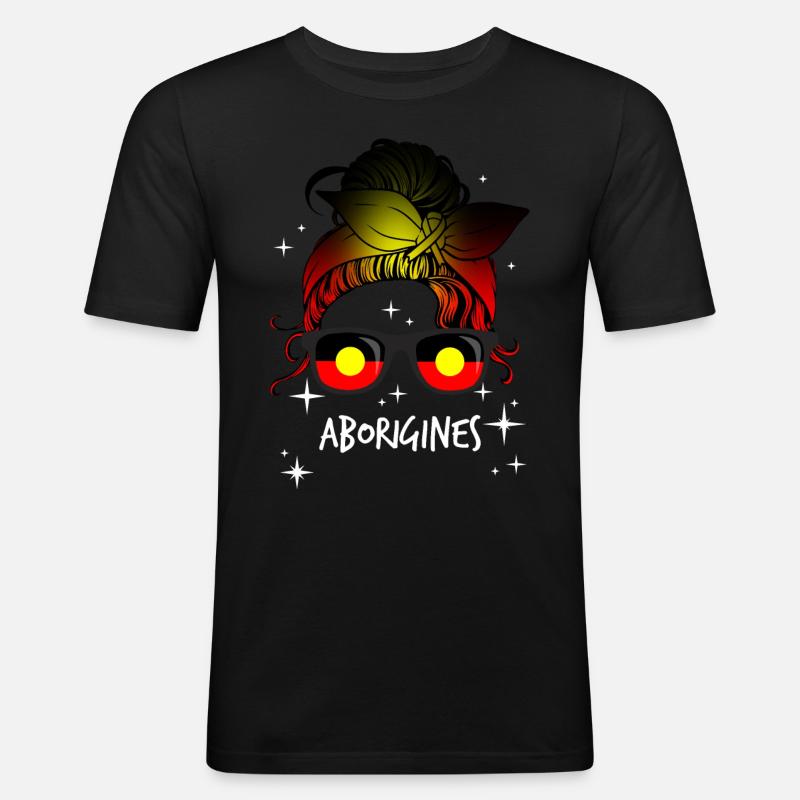 Aborigines - Männer Slim Fit T-Shirt - Schwarz