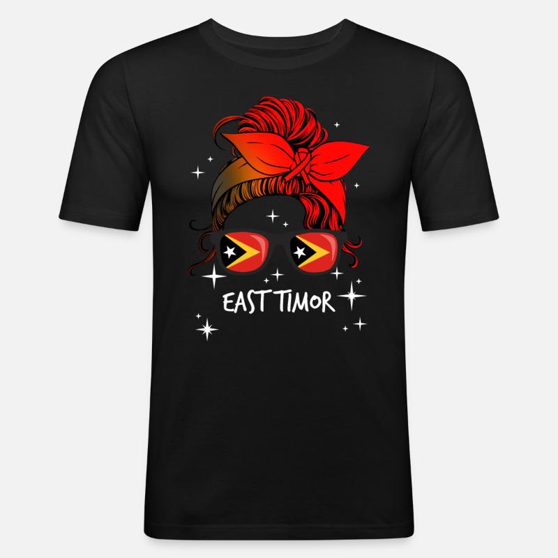 Osttimor - Männer Slim Fit T-Shirt - Schwarz