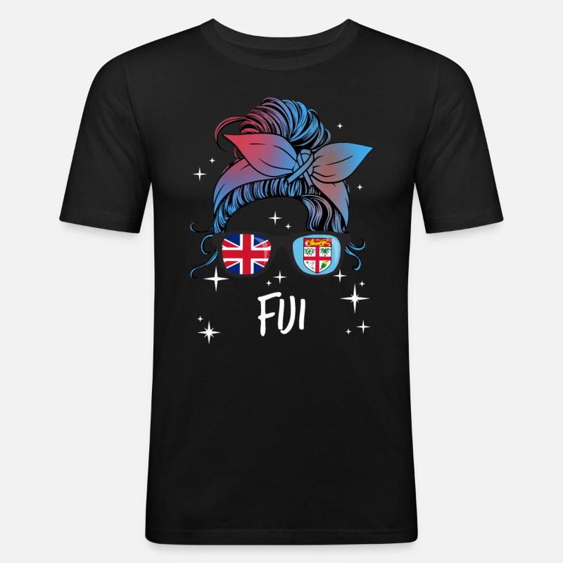 Fidschi - Männer Slim Fit T-Shirt - Schwarz