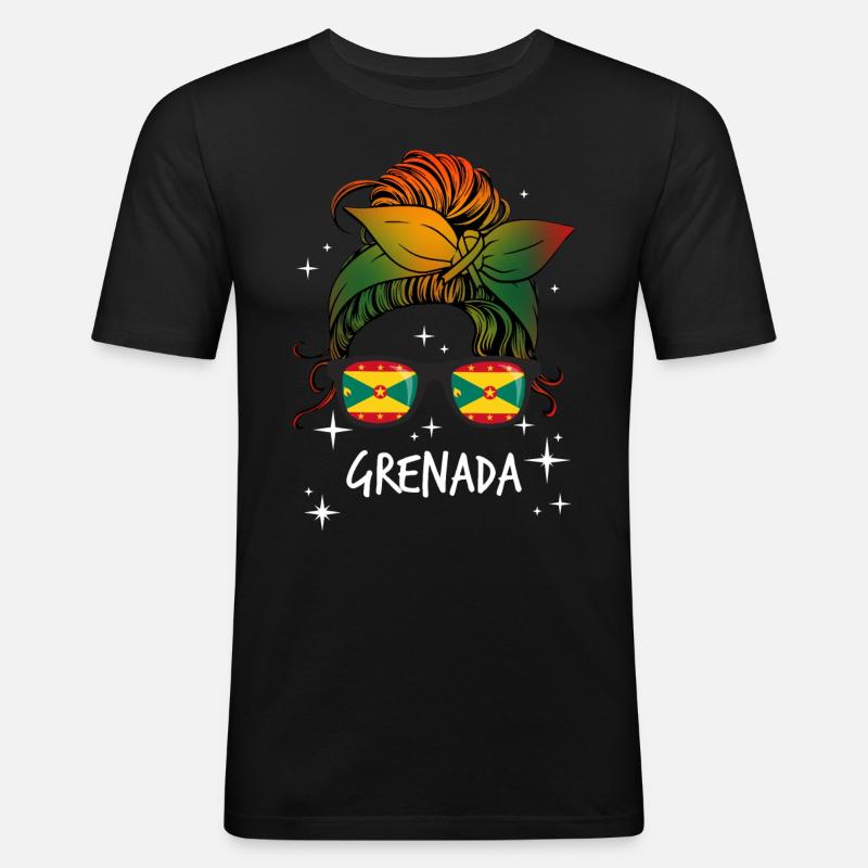 Grenada - Männer Slim Fit T-Shirt - Schwarz