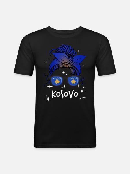 Kosovo - Men's Slim Fit T-Shirt - black