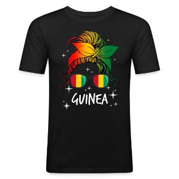 Guinée - T-shirt près du corps Homme - noir - Devant - Nik (191cm)