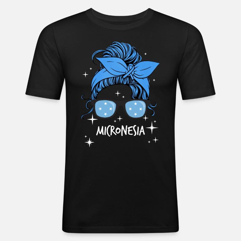 Mikronesien - Männer Slim Fit T-Shirt - Schwarz
