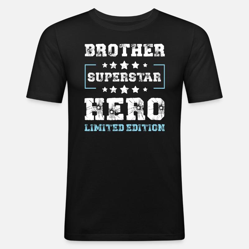 Bruder Limited Edition Spruch - Männer Slim Fit T-Shirt - Schwarz